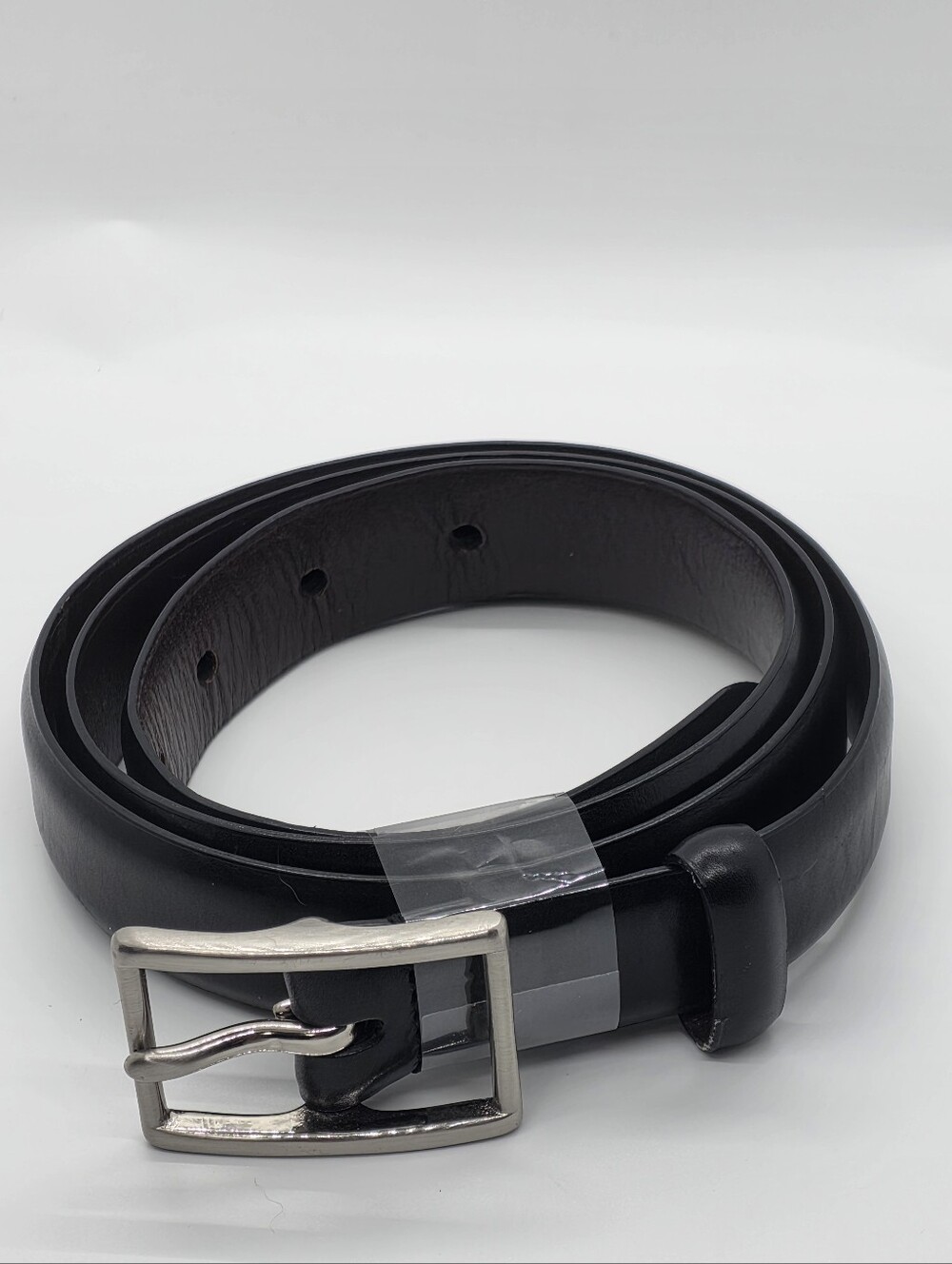 Coach Black  Calf Skin Leather Dress Belt Silver Tone Buckle